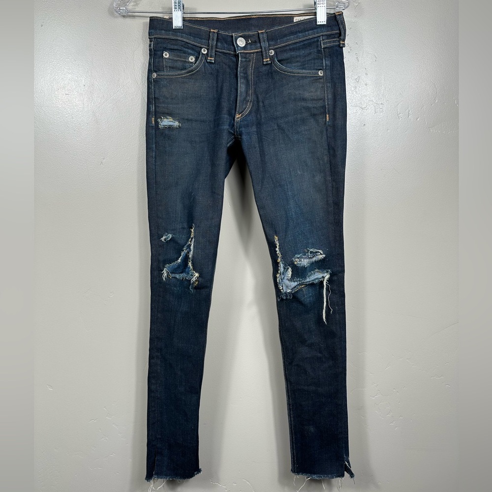 Rag & Bone Destroyed / Patchwork Skinny Jeans Mid… - image 1